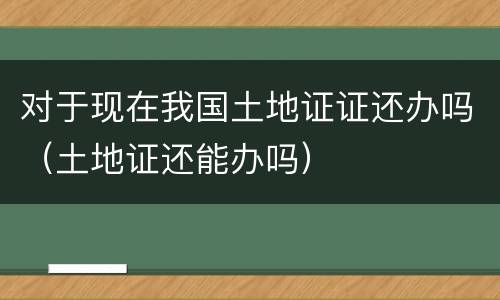 对于现在我国土地证证还办吗（土地证还能办吗）