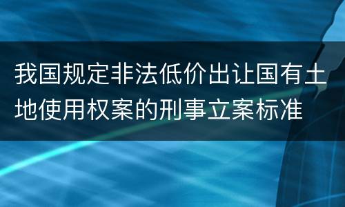 我国规定非法低价出让国有土地使用权案的刑事立案标准