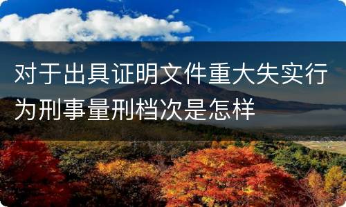 对于出具证明文件重大失实行为刑事量刑档次是怎样