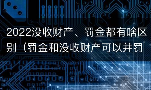 2022没收财产、罚金都有啥区别（罚金和没收财产可以并罚吗）