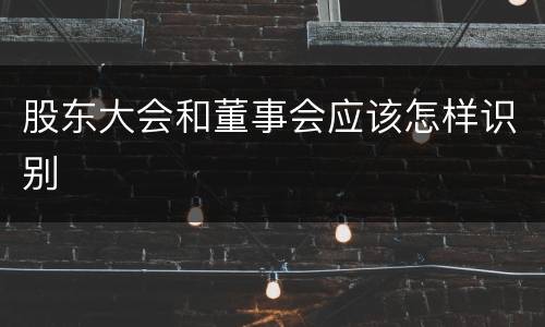 股东大会和董事会应该怎样识别