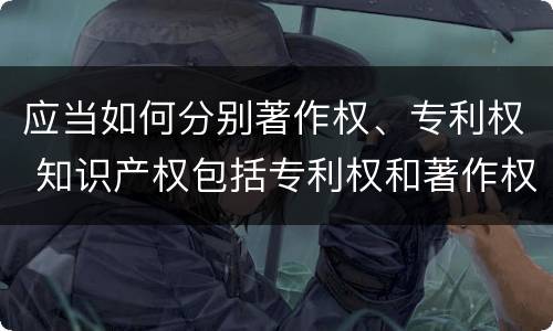 应当如何分别著作权、专利权 知识产权包括专利权和著作权吗