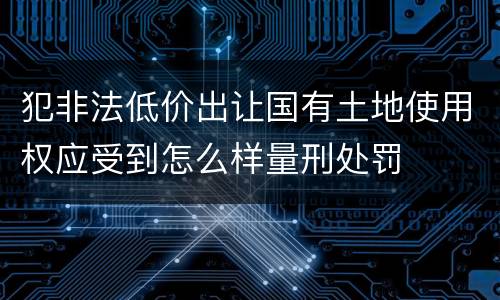 犯非法低价出让国有土地使用权应受到怎么样量刑处罚