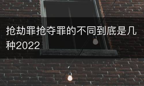 抢劫罪抢夺罪的不同到底是几种2022