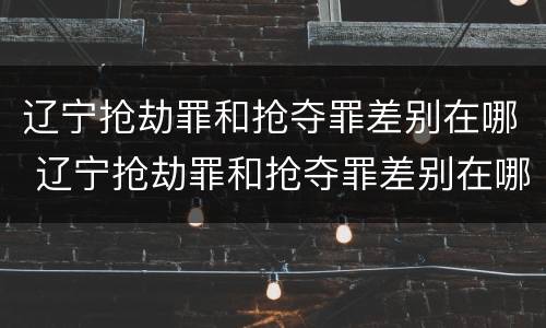 辽宁抢劫罪和抢夺罪差别在哪 辽宁抢劫罪和抢夺罪差别在哪儿