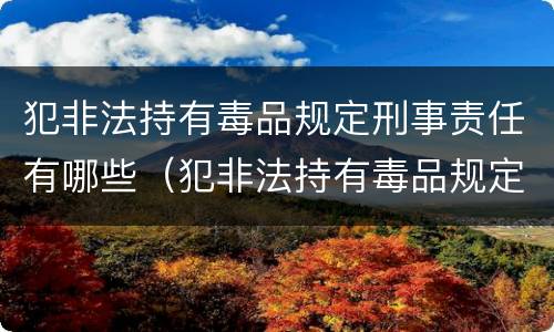 犯非法持有毒品规定刑事责任有哪些（犯非法持有毒品规定刑事责任有哪些）
