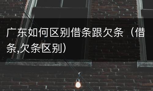 广东如何区别借条跟欠条（借条,欠条区别）
