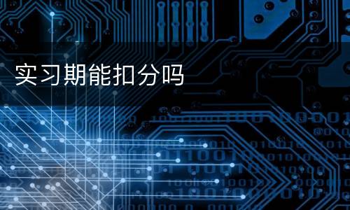 实习期能扣分吗