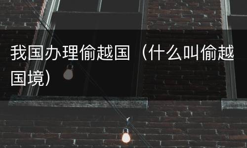我国办理偷越国（什么叫偷越国境）