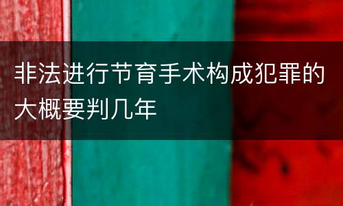 非法进行节育手术构成犯罪的大概要判几年