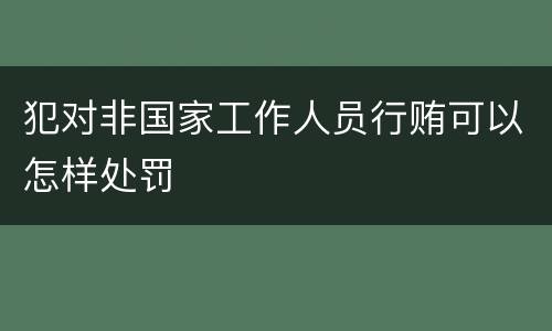 犯对非国家工作人员行贿可以怎样处罚