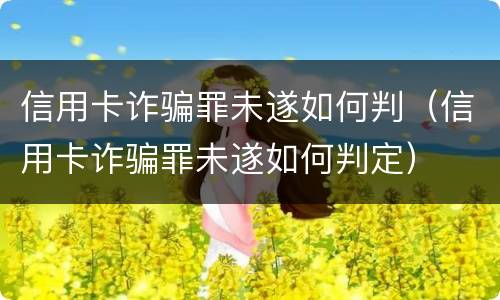 信用卡诈骗罪未遂如何判（信用卡诈骗罪未遂如何判定）