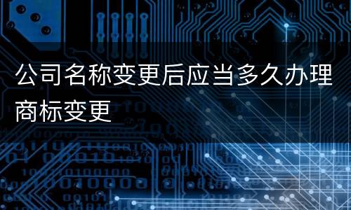 公司名称变更后应当多久办理商标变更