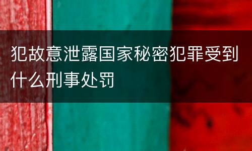 犯故意泄露国家秘密犯罪受到什么刑事处罚