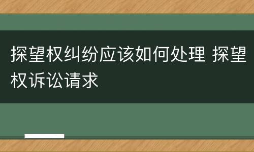 探望权纠纷应该如何处理 探望权诉讼请求