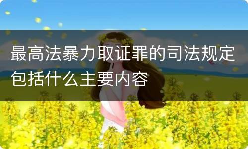 最高法暴力取证罪的司法规定包括什么主要内容
