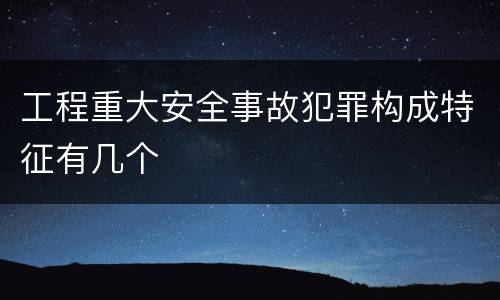 工程重大安全事故犯罪构成特征有几个