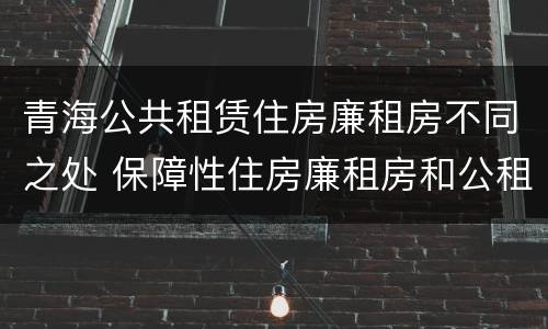 青海公共租赁住房廉租房不同之处 保障性住房廉租房和公租房区别