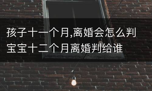 孩子十一个月,离婚会怎么判 宝宝十二个月离婚判给谁