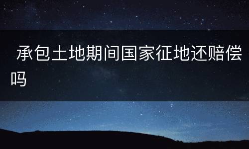  承包土地期间国家征地还赔偿吗