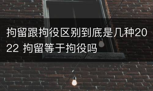 拘留跟拘役区别到底是几种2022 拘留等于拘役吗
