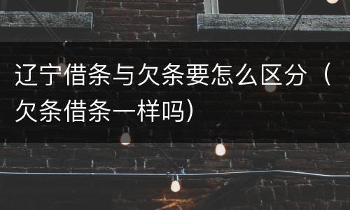 辽宁借条与欠条要怎么区分（欠条借条一样吗）