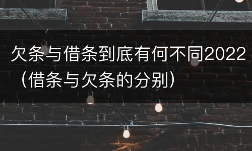 欠条与借条到底有何不同2022（借条与欠条的分别）