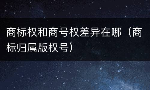 商标权和商号权差异在哪（商标归属版权号）