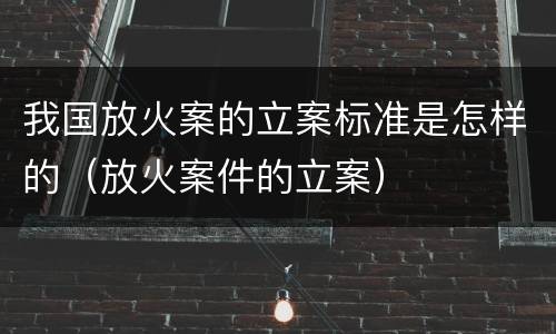 我国放火案的立案标准是怎样的（放火案件的立案）