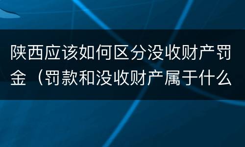 陕西应该如何区分没收财产罚金（罚款和没收财产属于什么制裁）