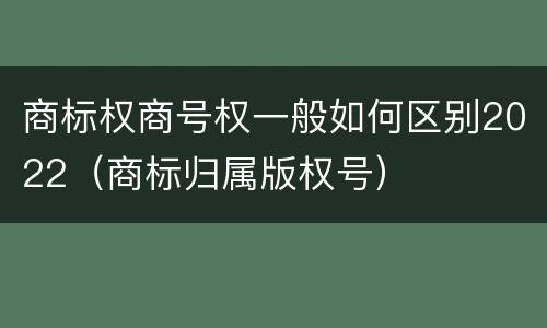 商标权商号权一般如何区别2022（商标归属版权号）