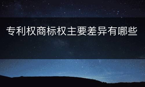 专利权商标权主要差异有哪些