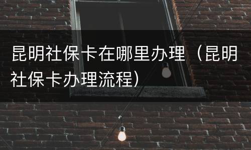 昆明社保卡在哪里办理（昆明社保卡办理流程）
