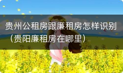 贵州公租房跟廉租房怎样识别（贵阳廉租房在哪里）