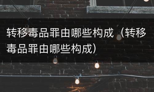 转移毒品罪由哪些构成（转移毒品罪由哪些构成）