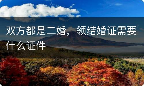 双方都是二婚，领结婚证需要什么证件