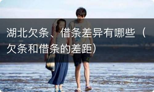 湖北欠条、借条差异有哪些（欠条和借条的差距）