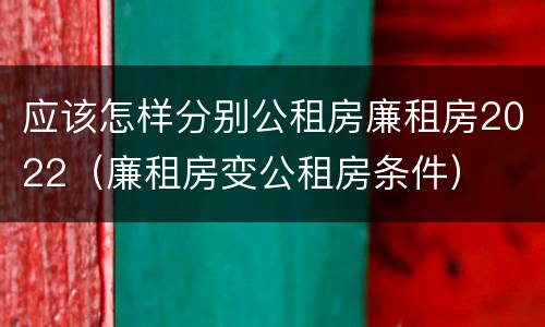 应该怎样分别公租房廉租房2022（廉租房变公租房条件）