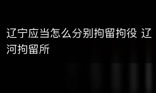 辽宁应当怎么分别拘留拘役 辽河拘留所