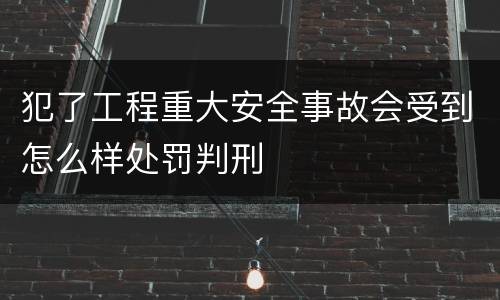 犯了工程重大安全事故会受到怎么样处罚判刑