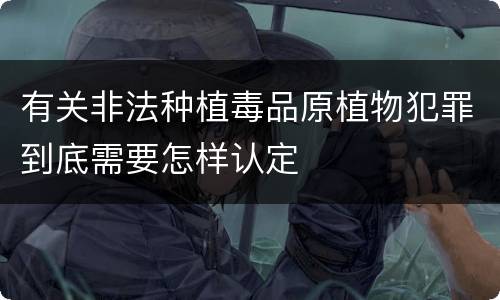 有关非法种植毒品原植物犯罪到底需要怎样认定