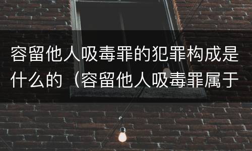 容留他人吸毒罪的犯罪构成是什么的（容留他人吸毒罪属于毒品犯罪吗）