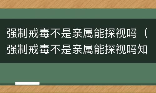强制戒毒不是亲属能探视吗（强制戒毒不是亲属能探视吗知乎）