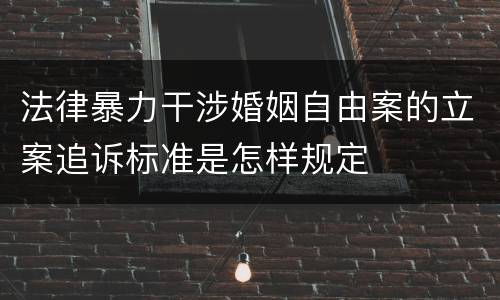 法律暴力干涉婚姻自由案的立案追诉标准是怎样规定