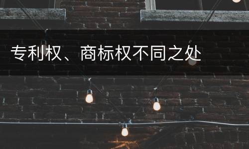 专利权、商标权不同之处