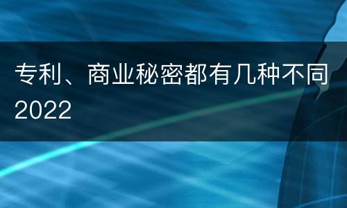专利、商业秘密都有几种不同2022