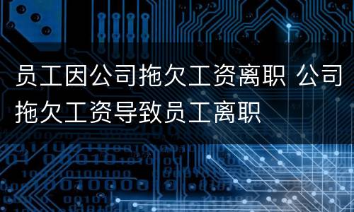 员工因公司拖欠工资离职 公司拖欠工资导致员工离职