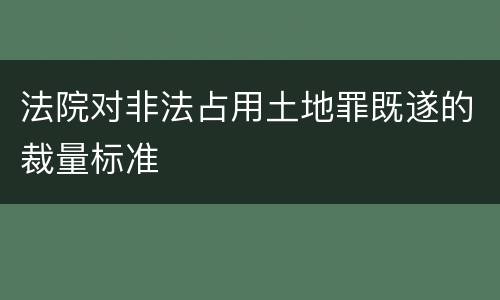 法院对非法占用土地罪既遂的裁量标准