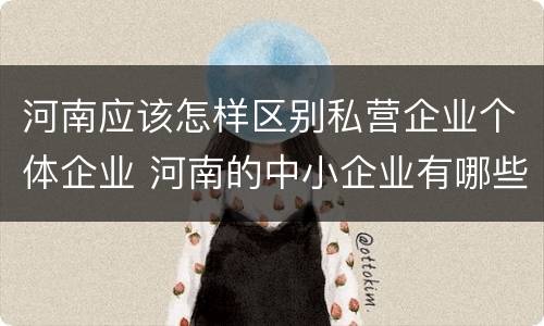 河南应该怎样区别私营企业个体企业 河南的中小企业有哪些