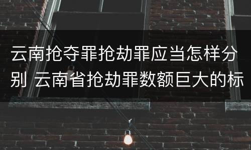 云南抢夺罪抢劫罪应当怎样分别 云南省抢劫罪数额巨大的标准